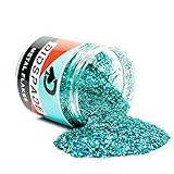 2oz Shark Bite 0.015 Teal Holographic Metal Flake - Solvent Resistant Glitter | Auto Paint | Epoxy Resin Glitter | DIY Arts Crafts