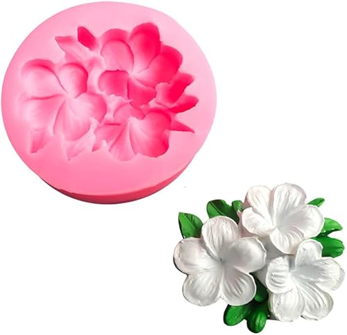 Miniatura 4 de Paquete de 2 moldes de silicona para fondant de flores Gardenia Plumeria Rubra para dulces, chocolate, herramientas de hornear, galletas, pasta