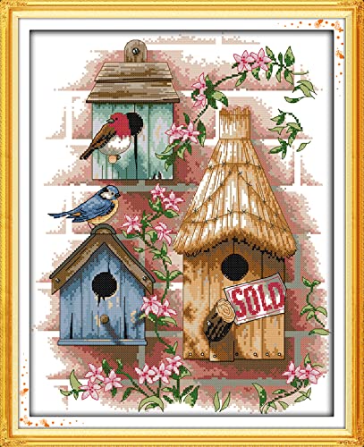 Peinture au diamant 5D oiseaux et nid d'oiseau kit d'art complet avec strass 30x40cm