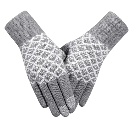 Achiou Womens Winter Gloves for Cold Weather, Touchscreen Warm Texting
