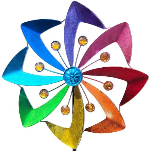 Senflame Wind Spinners Outdoor, 10 inch Wind Sculptures & Spinners, Metal Kinetic Wind Spinner, Decorative Pinwheels Large Wind Spinners for Yard and...