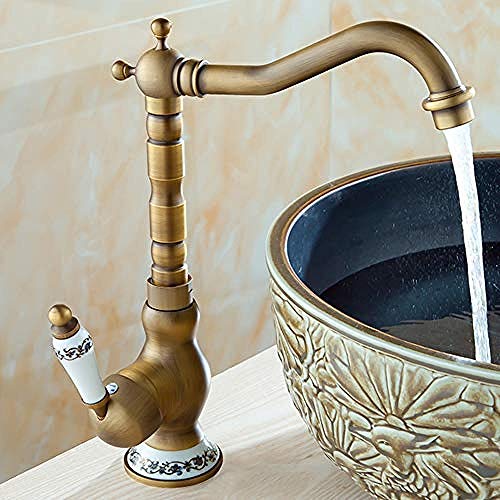AYCDL Robinetterie Robinetterie Robinetterie Haut De Gamme Robinetterie Rétro Européenne en Cuivre Robinetterie De Cuisine Salle De Bain Robinetterie De...