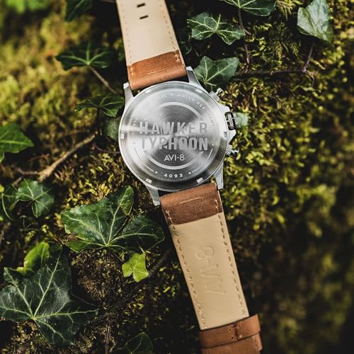 Montre AVI-8 Hawker Typhoon édition D-Day 80, chronographe d'exception en cuir véritable - 3