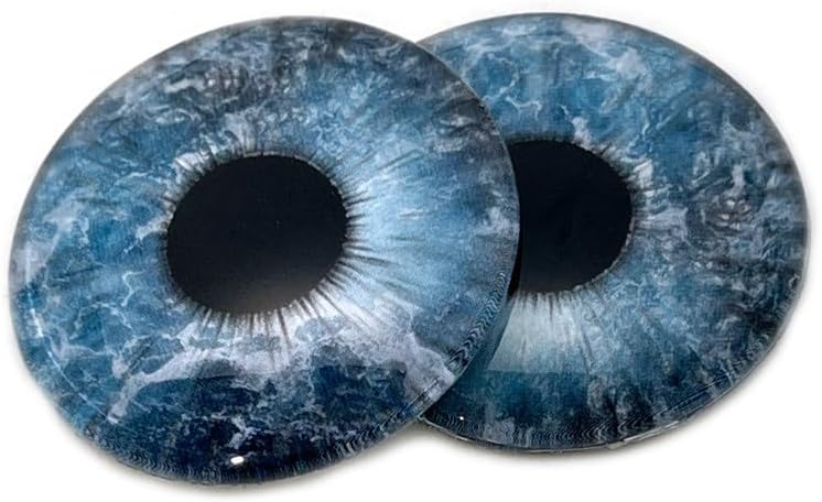 Blue Ocean Water Glass Eye Cabochons for Pendant Making Wire Wrapped Jewelry Faux Craft Taxidermy or Sculptures (60mm)