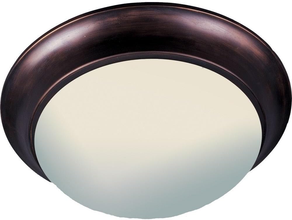 Maxim 5852FTOI Essentials Frosted Glass Flush Mount, 3-Light 180 Total Watts, 5" H x 17" W, Oil-Rubbed Bronze