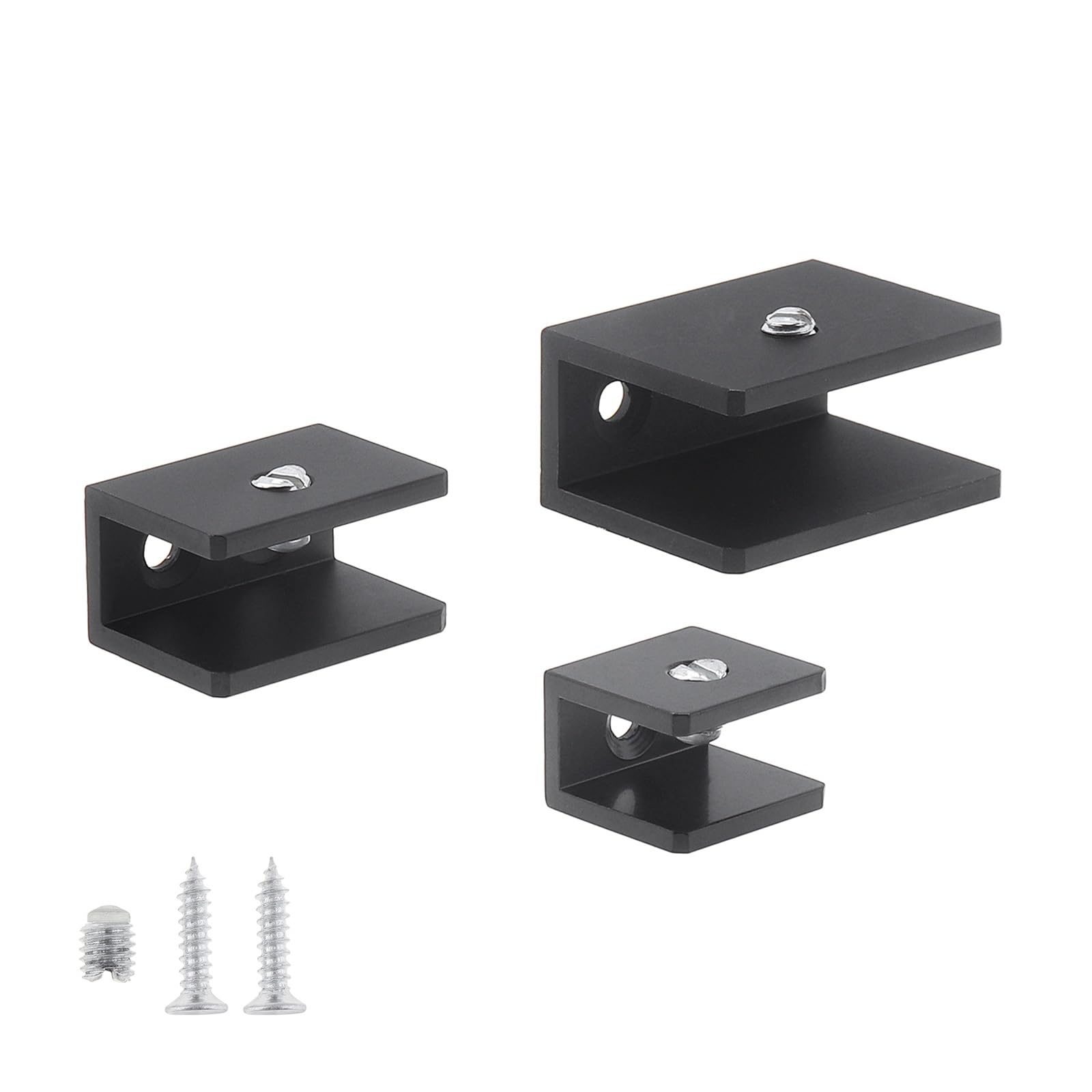 Zeahkri One Color Adjustable Glass Clamp 10Pcs Cabinet Backplates Aluminum Alloy Square Glass Clip Fixed Support Bracket