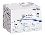 Optilance Push-Button Safety Lancets, 28 G, 1.2 Mm Puncture Depth, 100 Count, Lancing Device NOT Required