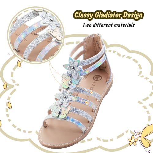 Image of Vonair Girls Gladiator Sandals Cute Open Toe Breathable Summer Shoes with Rubber Sole (Toddler /Little Kid /Big Kid)