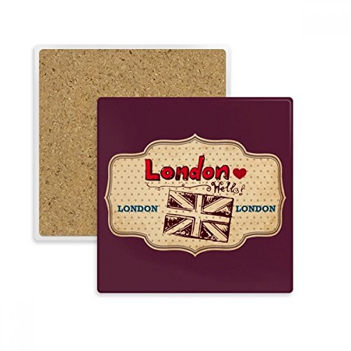 Cup stamp place coaster tasse porte en pierre absorbante Union Jack multicolore - 2