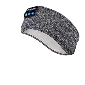 Casque de Sommeil sans FilNavly Bluetooth V5.0 Bandeau Ecouteurs avec Ultra-Fins HD Stéréo Haut-parleurs,Parfait pour Sport,Dormeurs Latéraux,Voyage en Avion,Méditation et Relaxation Gris