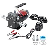 TOPWAY 12V DC Gasoline Fuel Pump 3.7GPM Self-priming Oil Transfer Pump With Handle, Reversible Pumping, Overheat Protection, Explosion-Proof, Built-in Bypass, for Gasoline Fuel Diesel Kerosene Removal