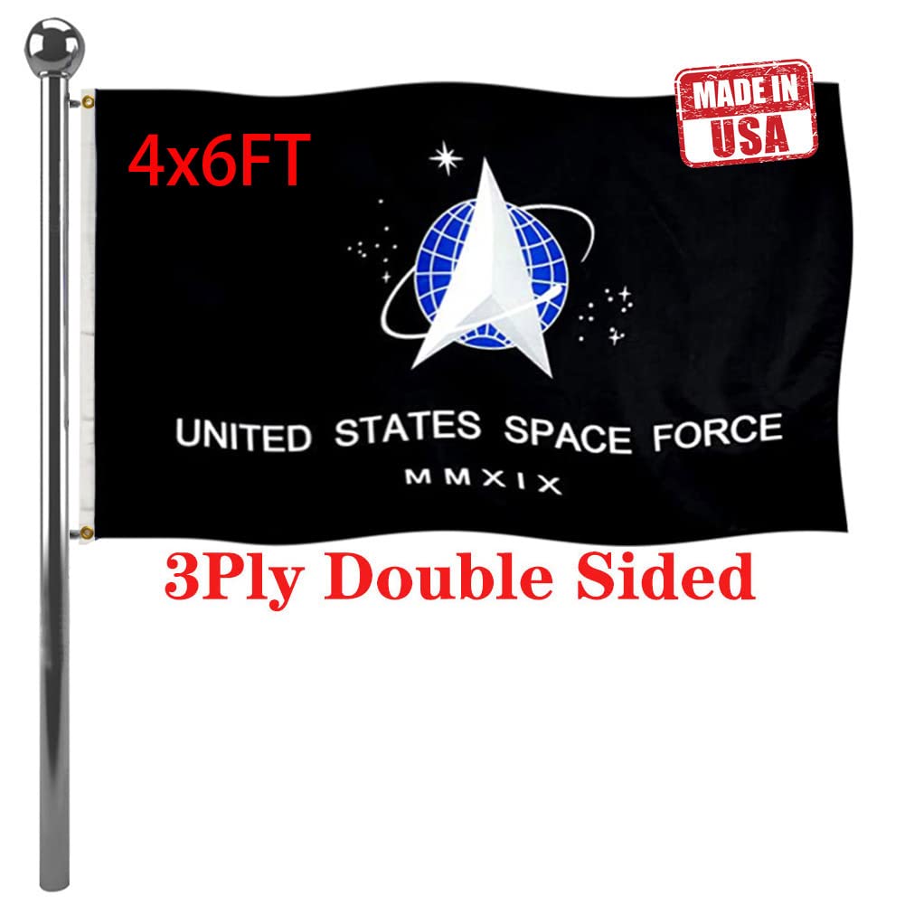 Jayus US Space Force Military Flags 4x6 Outdoor Double Sided Heavy Duty United States Space Force Flag Banner with 2 Grommets