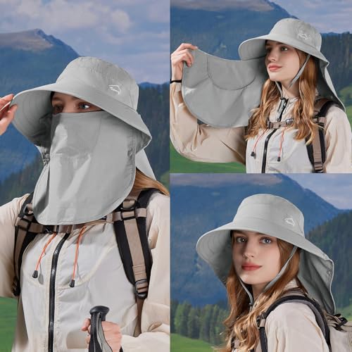 Image of Sun Hat for Men Women with Neck Flap,UPF 50+ UV Protection Fishing Hat