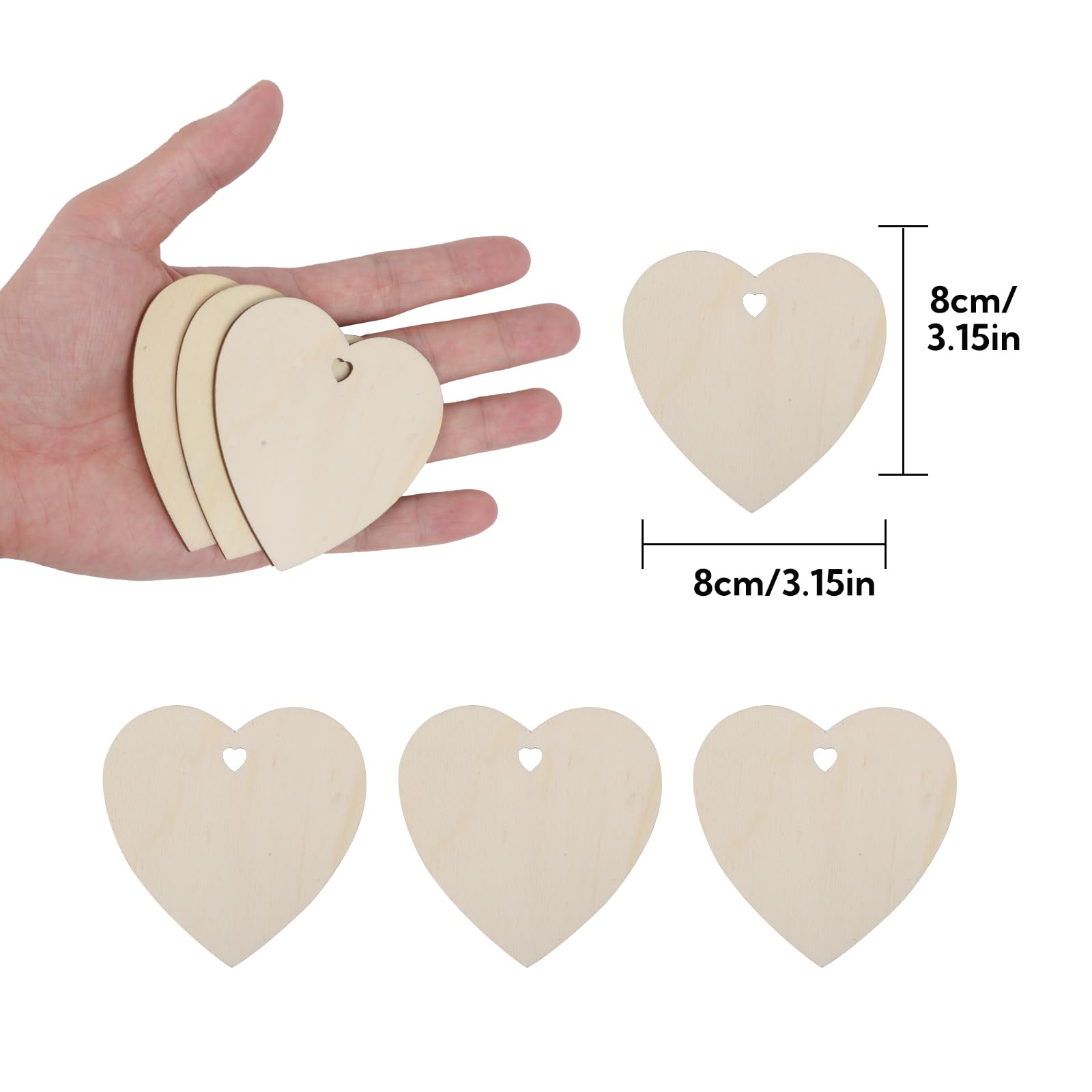 Lifreer 30PCS Wooden Christmas Baubles Christmas Wooden Ornaments Wood Slices Christmas Tree Hanging Decorations for Xmas Decoration DIY Crafts… - Image 2
