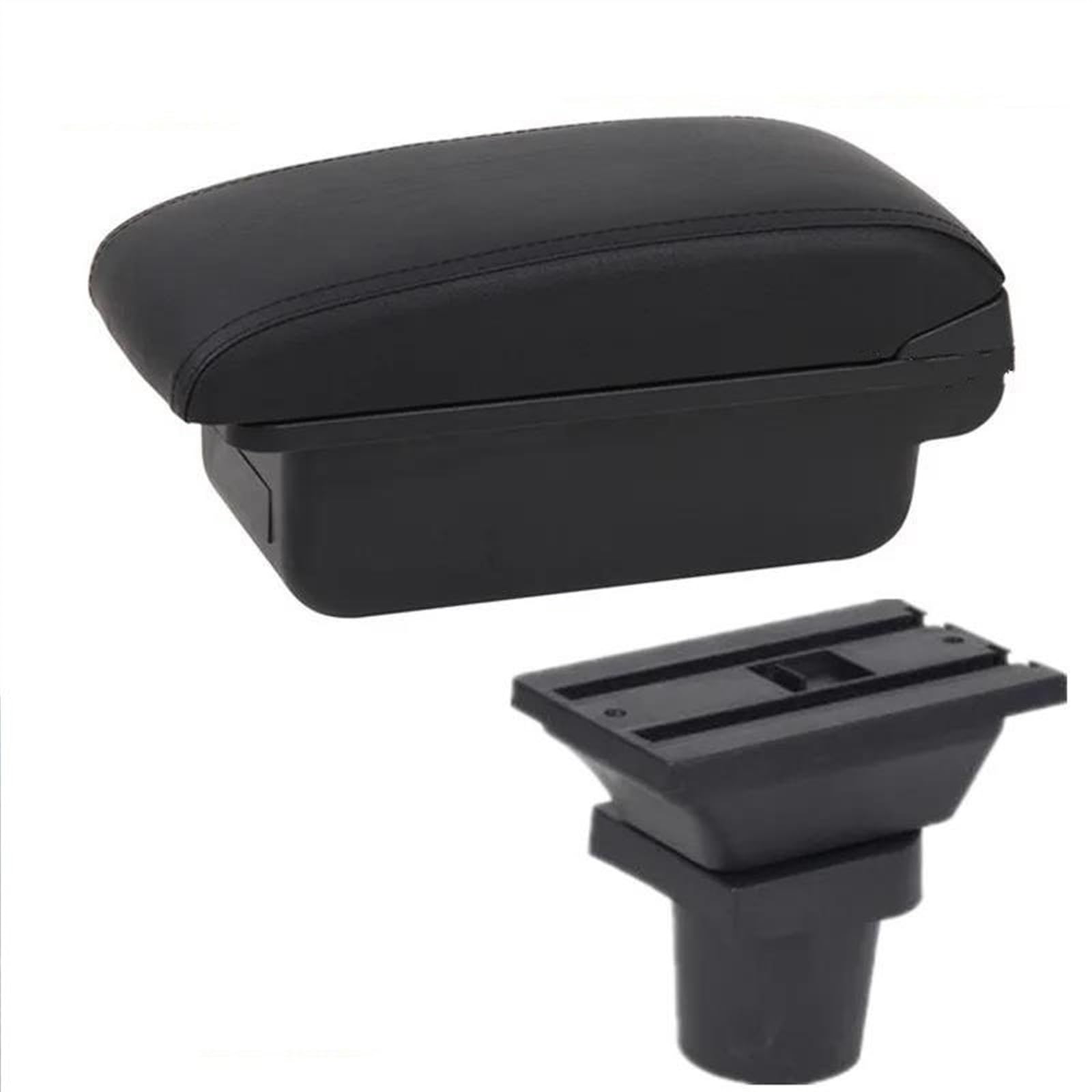 NMJLQW Storage Rack Armrest Box With Multifunctional Support PU Cushion Car Interior Modification Accessories For RAV4(A black line No USB)