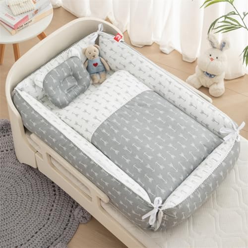 ベッド ベット ポータブルベビーベッド 新生児 寝返り防止 簡易ベッド 取り外し可能 コンパクト 添い寝ベビーベッド(枕・ベッド・掛け布団付き) 通気性 洗える 折りたたみベッド 安心・安全 出産祝い (キューピッドの矢)