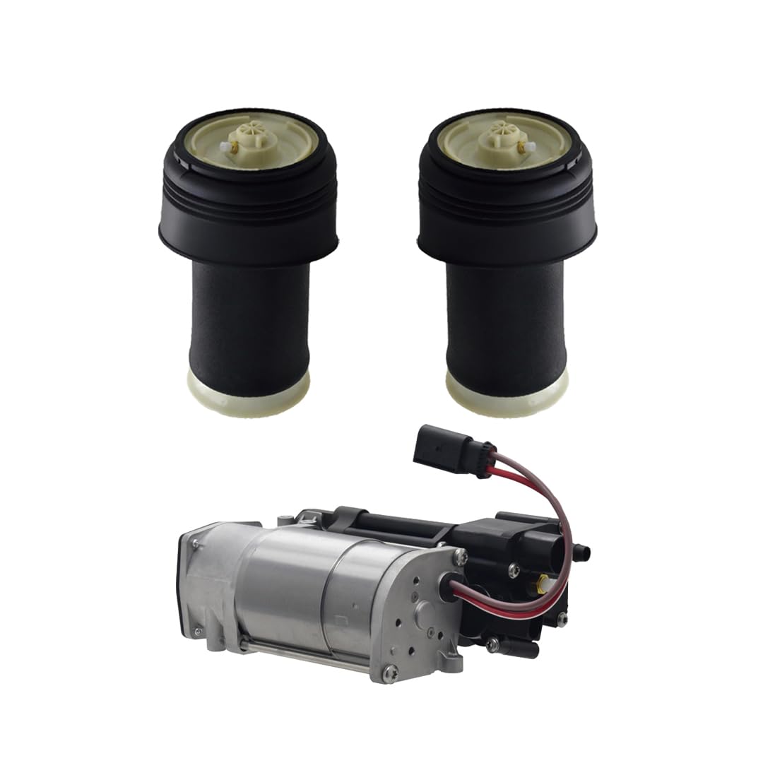 PM Auto Set of 3 Air Suspension Compressor Pump-Rear Air Suspension Spring Bag For 2014-2018 BMW X5
