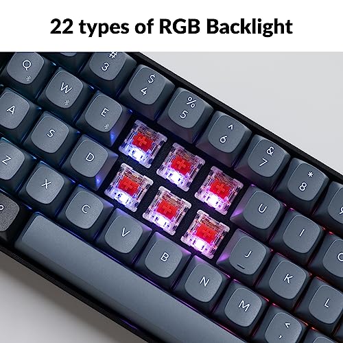 Image of Keychron K12 Pro Custom Wireless /Wired Mechanical Keyboard QMK /VIA Programmable Macro with Hot-Swappable Keychron K Pro Red Switch 60% Compact Layout RGB Backlit Compatible with Mac Windows Linux