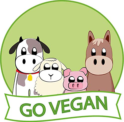 JJH Inc Magnet Cartoon Funny Go Vegan Sign Badge Emblem Flexible Vinyl Magnet Waterproof Car Magnetic Bumper Sticker 5