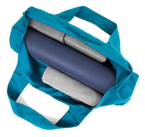 Yogiii Large Yoga Mat Bag | The Original YogiiiTotePRO | Large Yoga Mat Tote Sling Carrier with Side Pocket | Fits Most Size Mats (Azulene Blue)