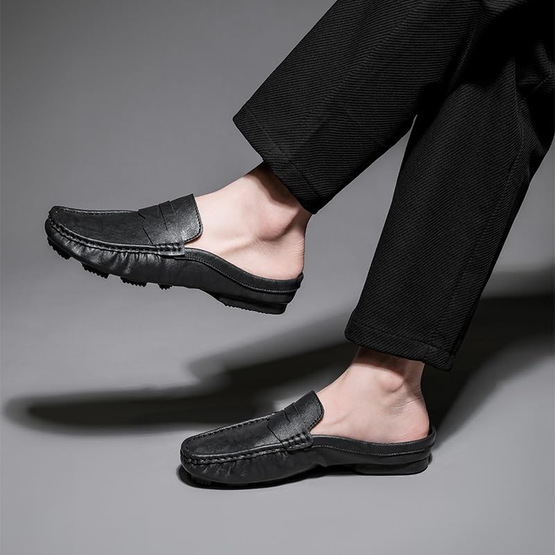 Loafers for Men Round Toe Moccasins Penny Loafers Faux Leather Half Loafers Shoes Comfortable Anti-Slip Slip Resistant Classic Slip-ons4