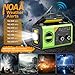 30000mAh Hand Crank Emergency Radio,AM/FM NOAA Weather Radio with Power Bank Cell Phone Charger,Solar Radio with LED Flashlight,USB Charged,Compass,SOS Alarm Camping & Survival(Grass Green)