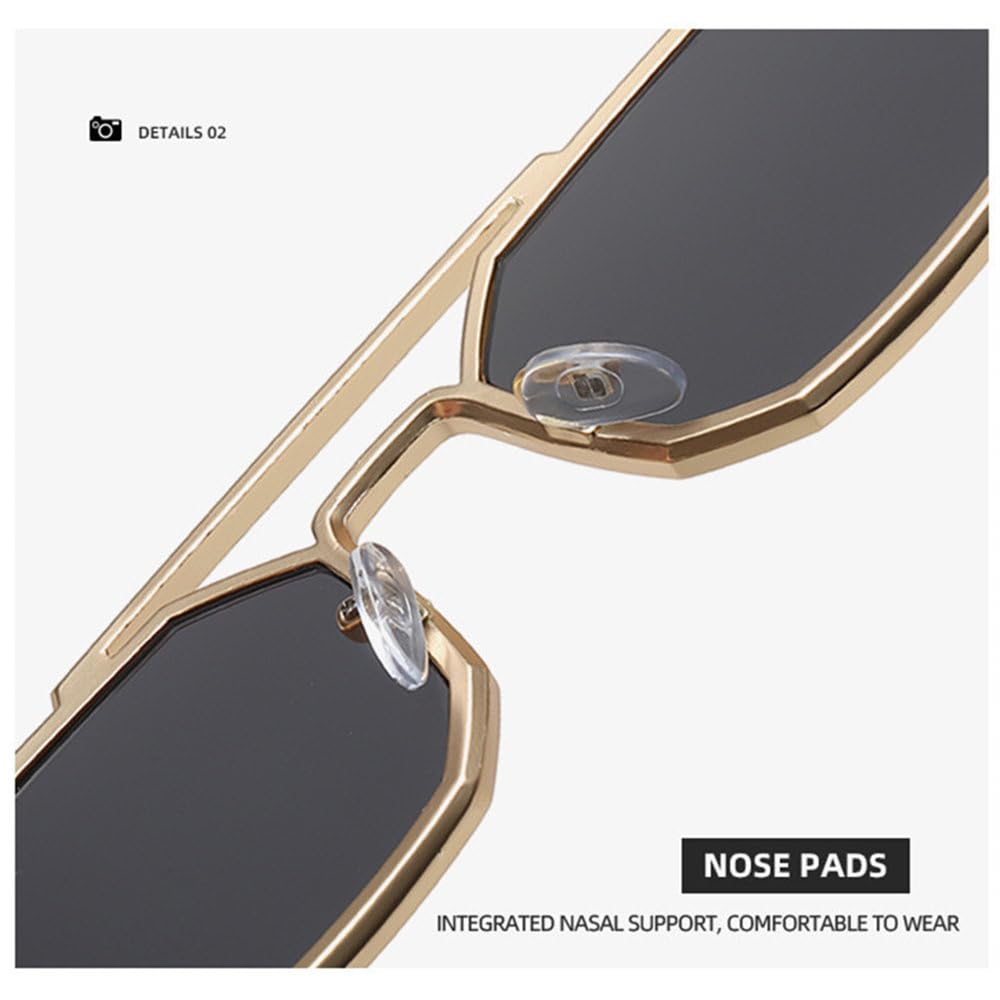 Okulary przeciwsłoneczne Steampunk Double-Bridge dla mężczyzn i kobiet Modne okulary przeciwsłoneczne na podróże i do ulicznego stylu