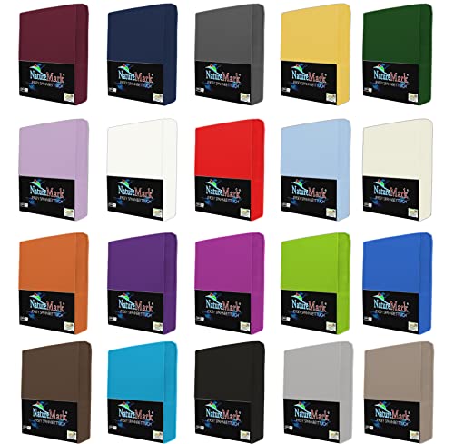 NatureMark Jersey Spannbettlaken, Spannbetttuch 100% Baumwolle in vielen Größen und Farben MARKENQUALITÄT ÖKOTEX… – Bild 6