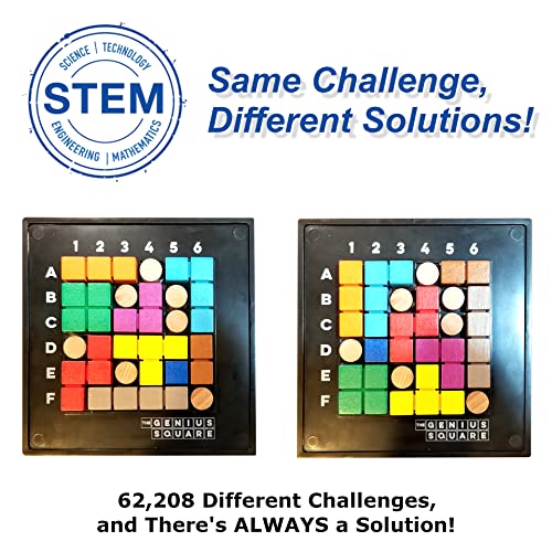 The Genius Square – Game Of The Year Award Winner! 60000+ Solutions Stem Puzzle Game! Roll The Dice & Race Your Opponent To Fill The Grid By Using Different Shapes! Promotes Problem Solving Training #TOP5