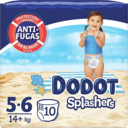 Dodot Pañales Bebé Bañador Splashers, Talla 5-6 (+14 kg), 80 Pañales Desechables con Protección Anti-Fugas en el Agua