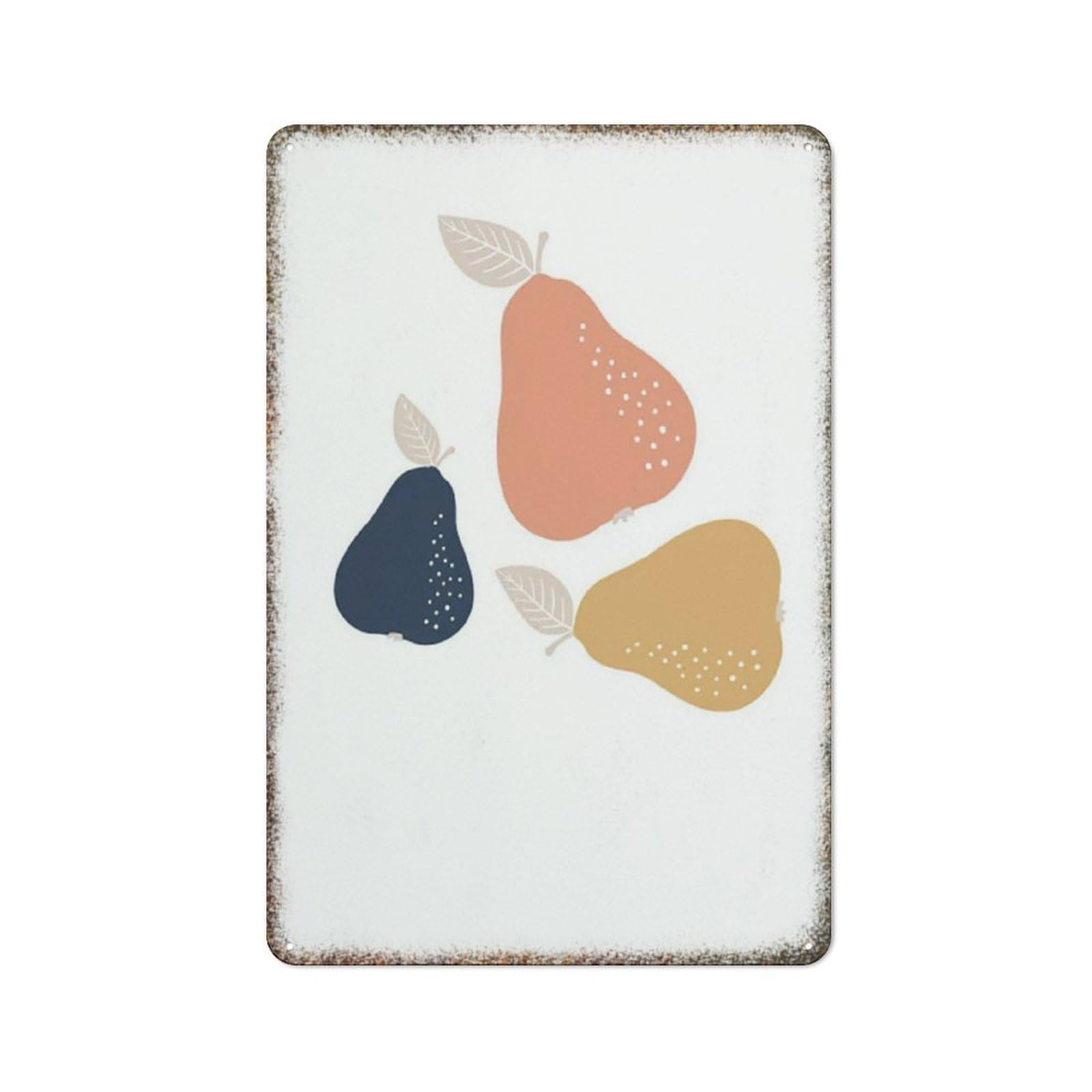 Retro Pear Fruit Pattern Metal Plaque Home Kitchen Man Cave Novelty Horticulture Decorative Wall Sign 8x12 Inch