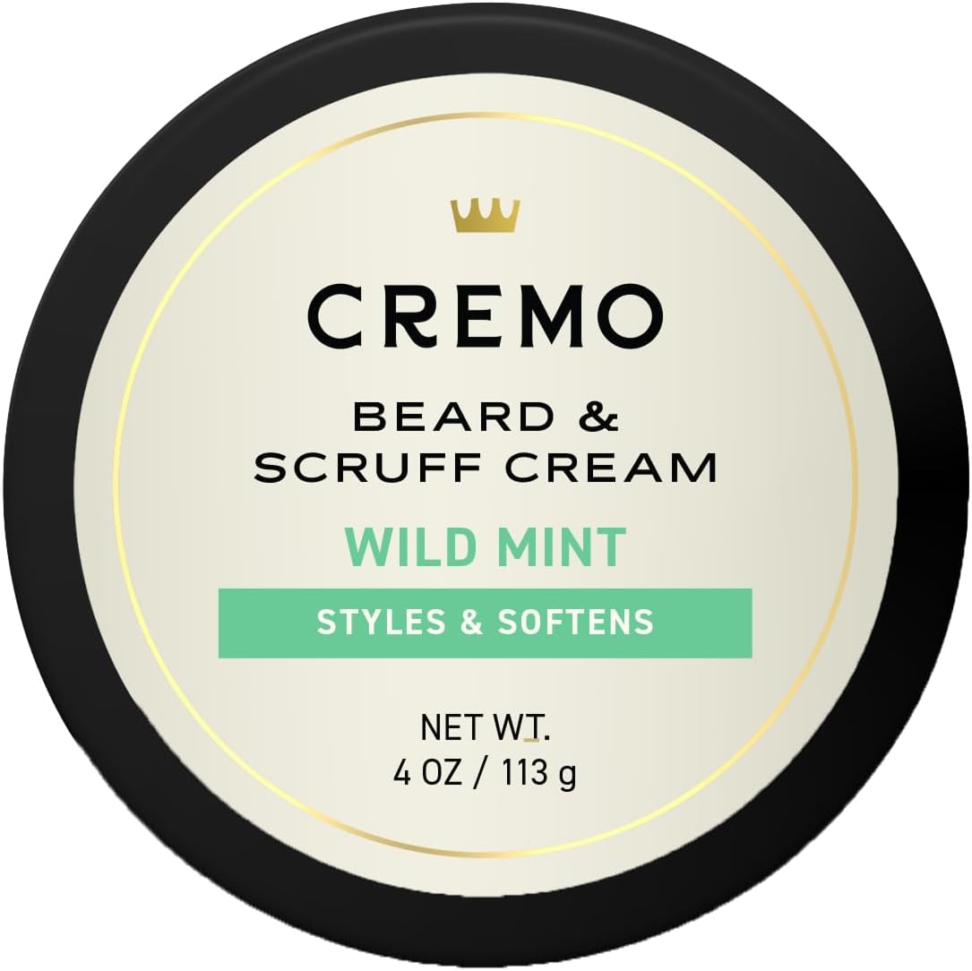 Beard & Scruff Cream, Wild Mint, 4 Ounce (Pack of 1) - Soothe Beard Itch, Condition and Offer Light-Hold Styling for Stubble and Scruff (Product Packaging May Vary)