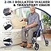Metro Mobility Rollator Walkers for Seniors with Seat, Foldable 2 in 1 Rolling Walkers Wheelchair, 300lb Capacity with Cup Holder & Cane Holder, 8'' All Terrain Wheels, Blue
