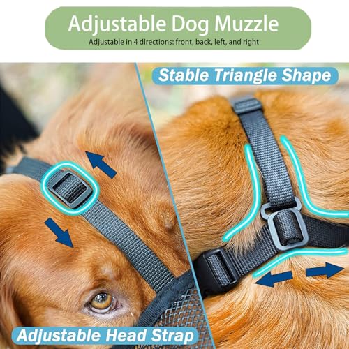 Maulkorb für große Hunde, Maulkorb mittlere Hunde mit Klettverschluss, Atmungsaktive Haustier Maske Hundetraining für Kleine Mittlere große (Schwarz, M)