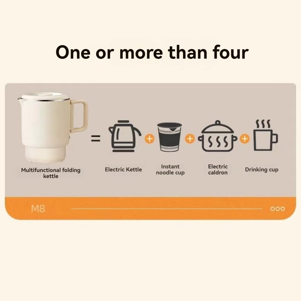Cuiseur à Riz Multifonction, Électrique Pliable Mini pour Voyage, Cuiseur Électrique Pliable pour, Appareil à Fondue Électrique EU Plug