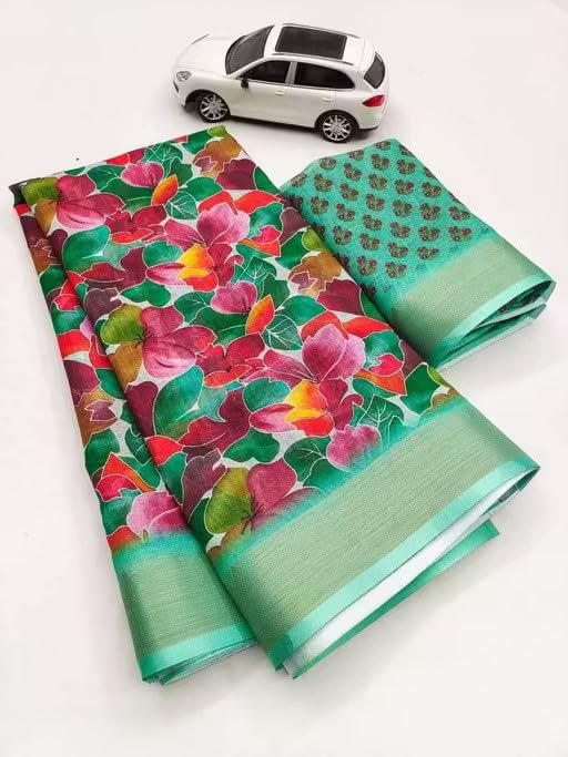 Linen Cotton Saree with Designer Blouse – Stylish Women's Traditional look-Designer saree-9-picture-12