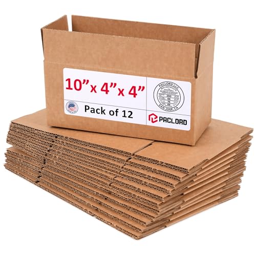 Image of Small Cardboard Boxes 10 inchL x 4 inchW x 4 inchH (Pack of 12) - USA-Made Packing Boxes for Moving, Shipping, or Storage - USPS, UPS, FedEx Approved - Professional Packing Supplies for Moving | USA-Made Packing Boxes for Moving, Shipping, or Storage - USPS, UPS, FedEx Approved - Professional Packing Supplies