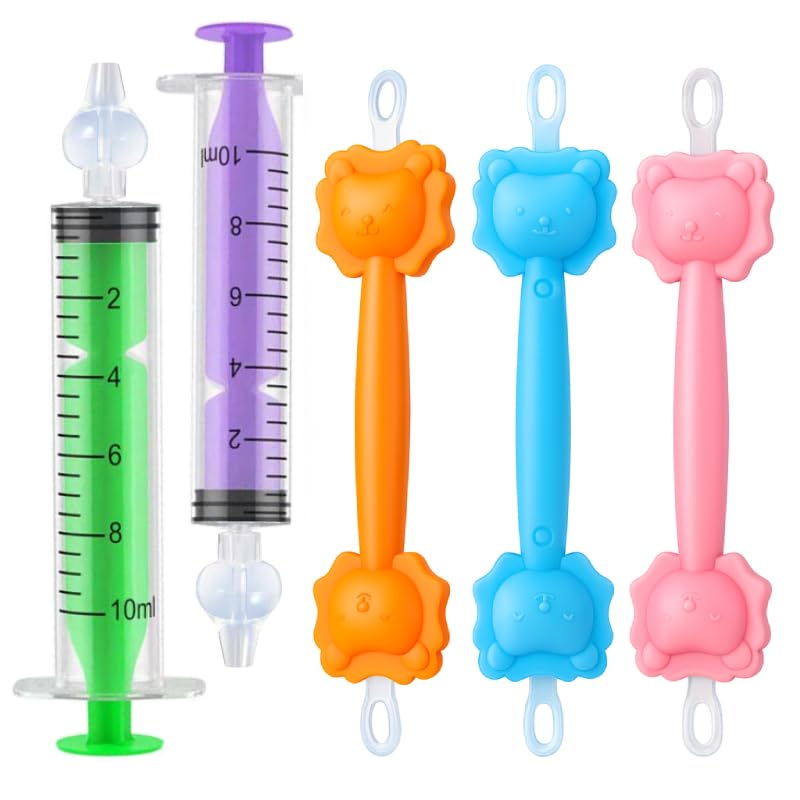 3 x Sacamocos Bebe + 2 x Jeringa Lavado Nasal Bebe 10ML con Adaptador de Silicona Suave | Pinzas Saca Mocos para Bebes para Limpieza Nasal y de Oídos | Aspirador Nasal para Bebe Seguro y Cómodo