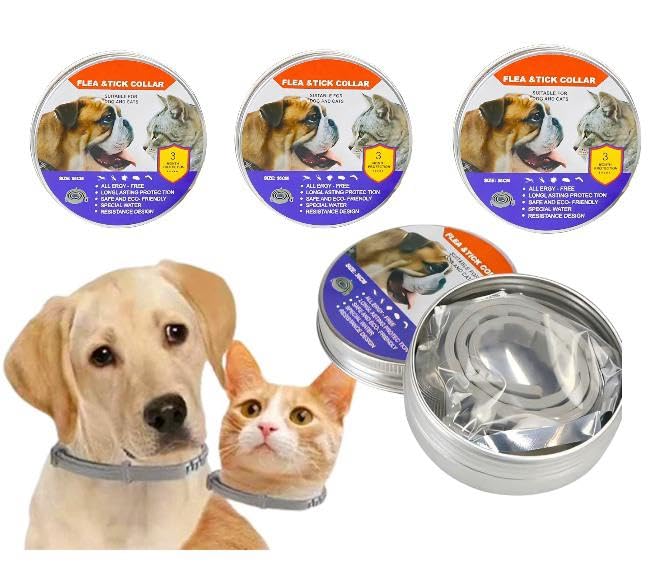 3x Flea and Tick Collar for Large Dogs | 3-Month Full-Body Protection | Natural Ingredients | Adjustable for Comfort and Security - HS73109 (56cm)