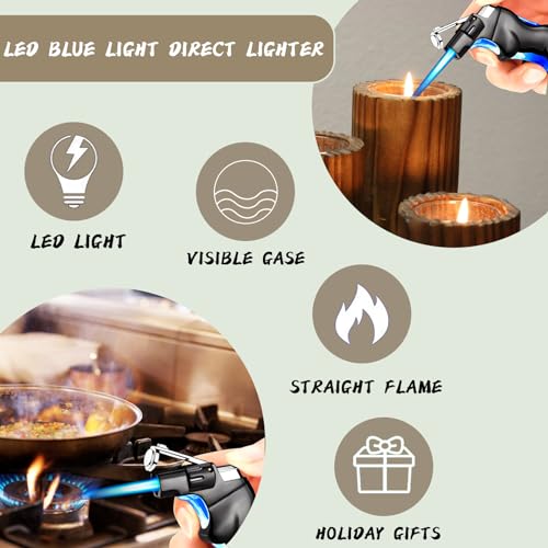 Encendedor soplete de butano diseño metálico negro miniatura 6