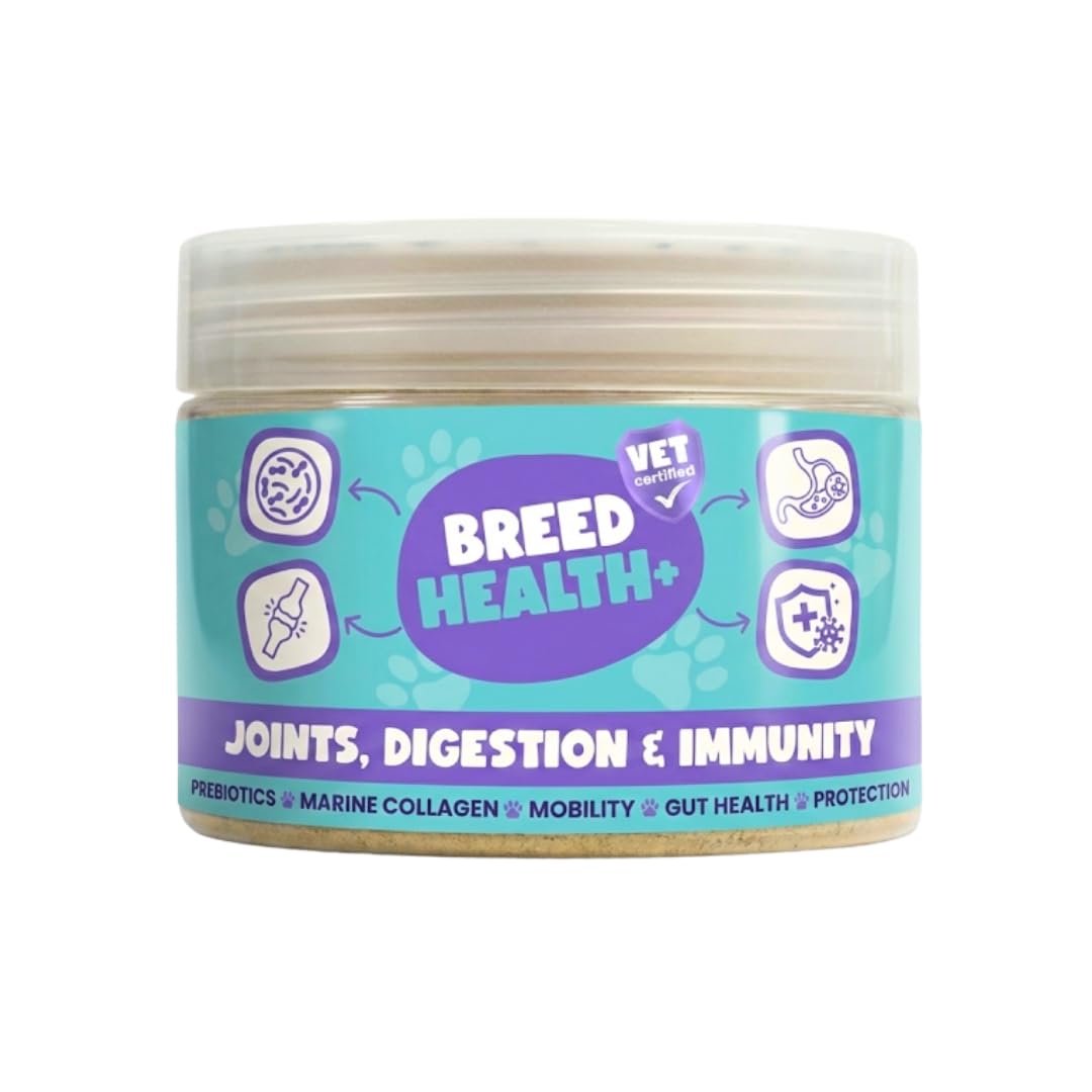 YEARS Breed Health+ Vet Certified 3-in-1 Prebiotic Support for Dogs Joints, Digestion & Immunity | 40g | Fussy Dog Approved for Sensitive Stomachs