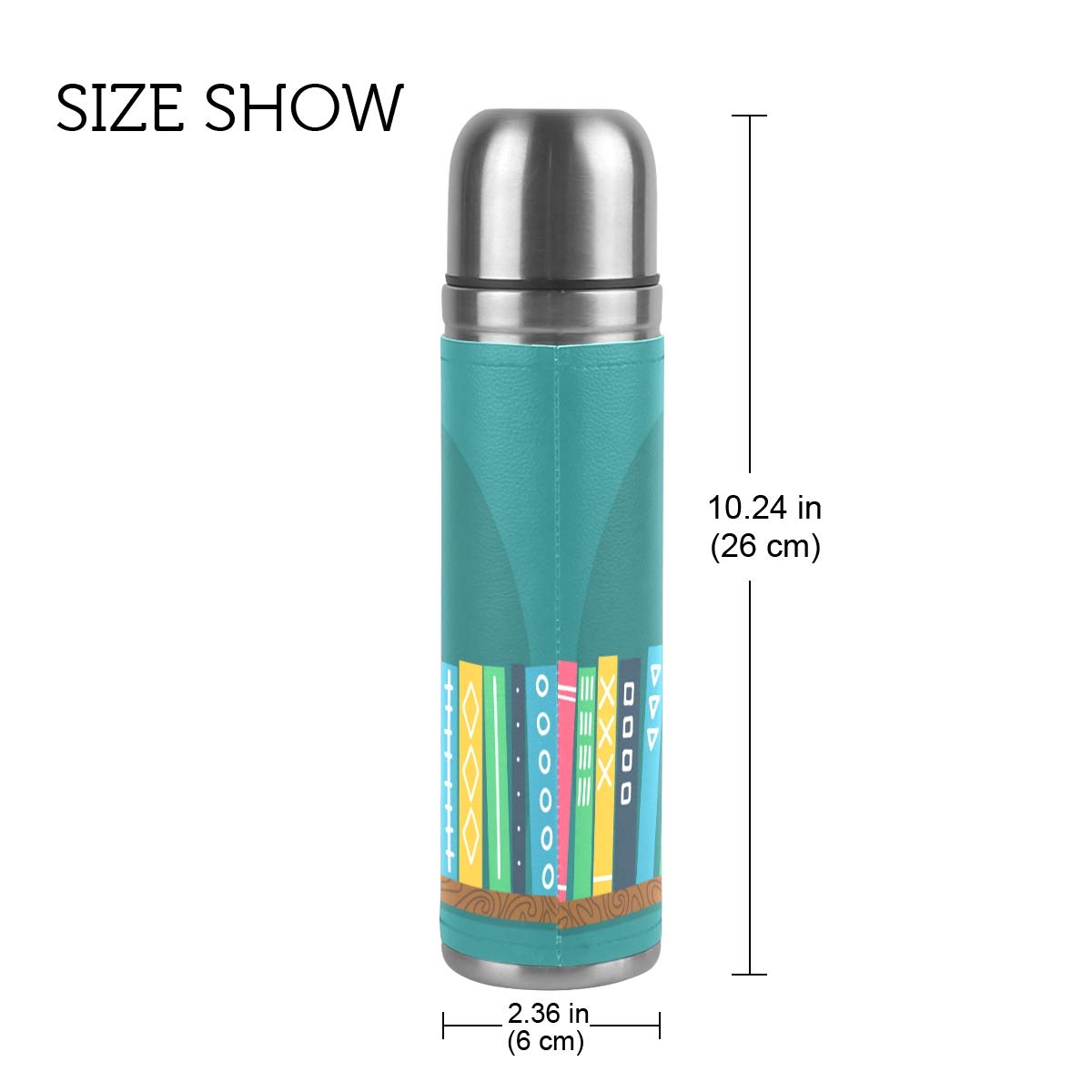 Taza de viaje aislada al vacío de acero inoxidable con doble pared a prueba de fugas, botella de taza divertida con diseño de gato de dibujos animados personalizados, de piel auténtica, 500 ml