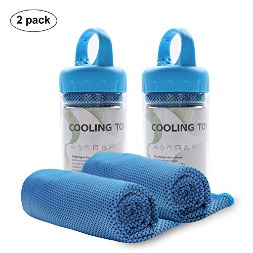 TANCANO Cooling Towel 2 Pack Microfiber Sports Towel Sweat Towel for Golf Workout
