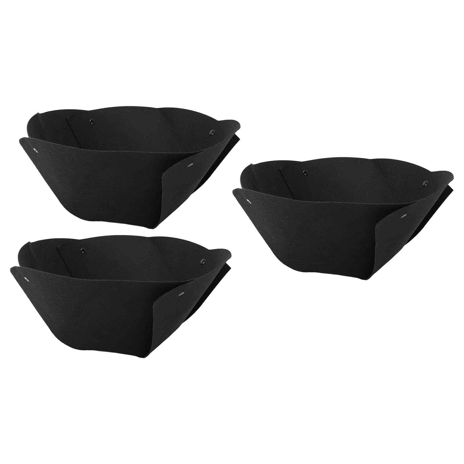 Black 12 Inch Half Round Hanging Basket Liners, 3 Pack Felt Planter Liners Insert for Outdoor Plants, Suitable for Home Decoration on Patios, Gardens, Balconies, Porches (16inch)