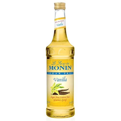 Monin - Jarabe de vainilla sin azúcar sabor a vainilla atrevido ideal para café cócteles y lattes sin gluten sin OMG 254fl oz