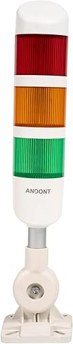 ANDONT Stack LED Andon - Luces de torre con base giratoria, luces de advertencia industriales, luces de torre de columna (12 V CC, 3 capas, con