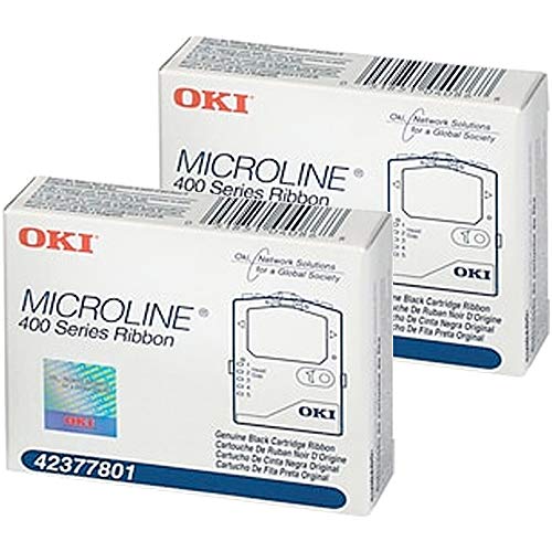 OKI 42377801 MICROLINE Self-Inking Black Ribbon 2-Pack