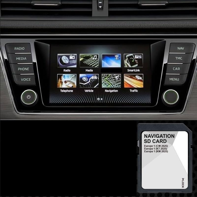 Kartenaktualisierung (GPS Navigation) - Europa – v20 ECE 2025 – KOMPATIBEL MIT Skoda Amundsen – Discovery Media 2 MIB2 – Navigation AS – 32 GB