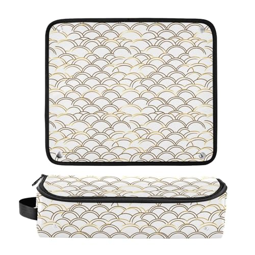 Bolsa organizadora para herramientas de cabello con escamas superpuestas, resistente al calor, para planchas, rizadores y accesorios de cuidado del cabello, portátil para viaje miniatura 3
