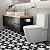 10Pcs Peel and Stick Tile 8" x 8", Black Peel and Stick Floor Tile Easy to Use, Removable Stickers DIY for Wall, Floor Decor